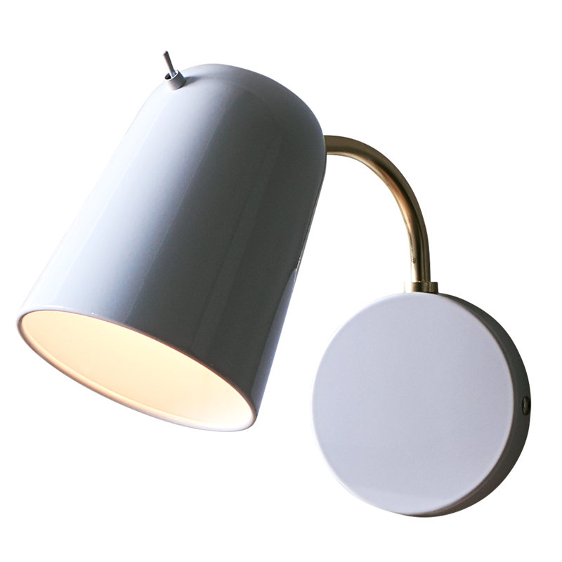 Appliquee à bras 1 lumières Cheatham, Blanc / Laiton