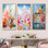 Pink Country Club - Ensemble de 4 décorations murales Country Country