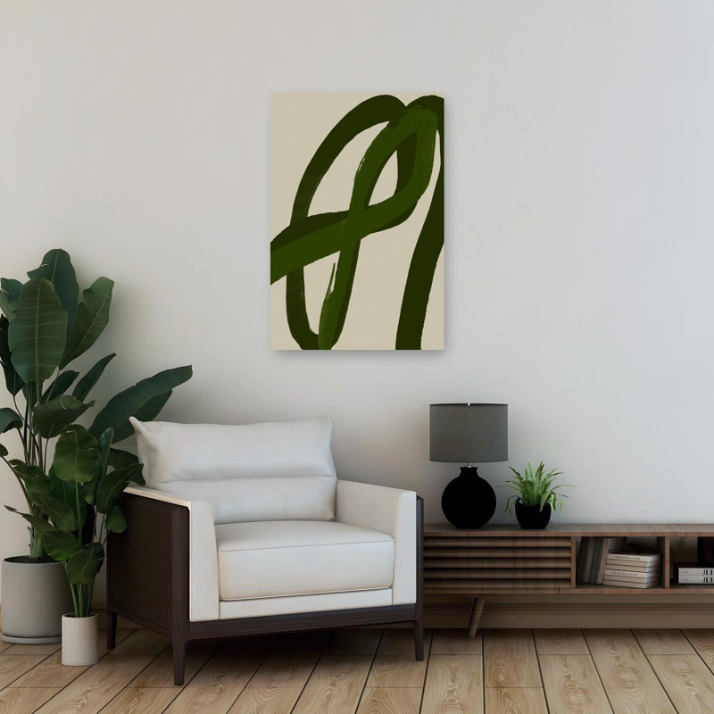 Verdant Curves Abstract Contemporary Minimalist Wall Art Print, 91.44cm H x 60.96cm W