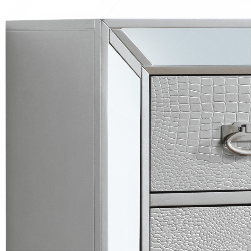 Coffre de rangement élégant et contemporain, Argent argent
