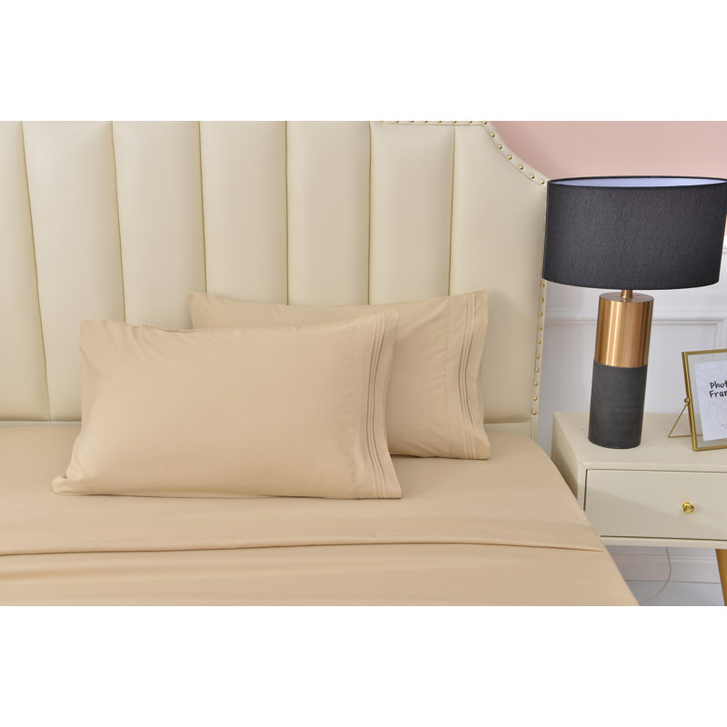 Rayon from Bamboo Sheet Set, Queen, Beige
