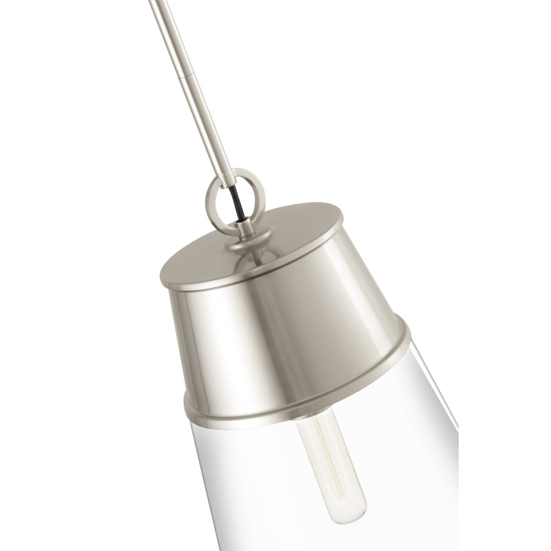 Bertina 1 - Light Single Pendant, Brushed Nickel, 102.5" H x 11.5" W x 11.5" D