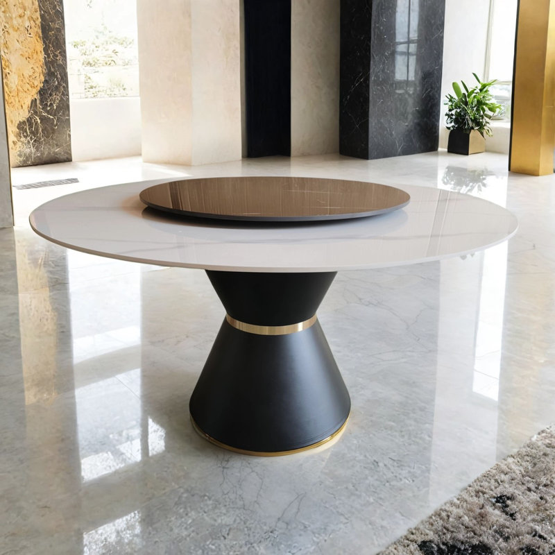 Adisri 135cm Round Stone Dining Table