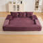Canapé-lit convertible compact à trois sièges au design minimaliste, futon avec siège-lit désossé, canapé de plancher en velours côtelé doux, appuis-tête réglables et mobiles, soutien dorsal épais-1777749010