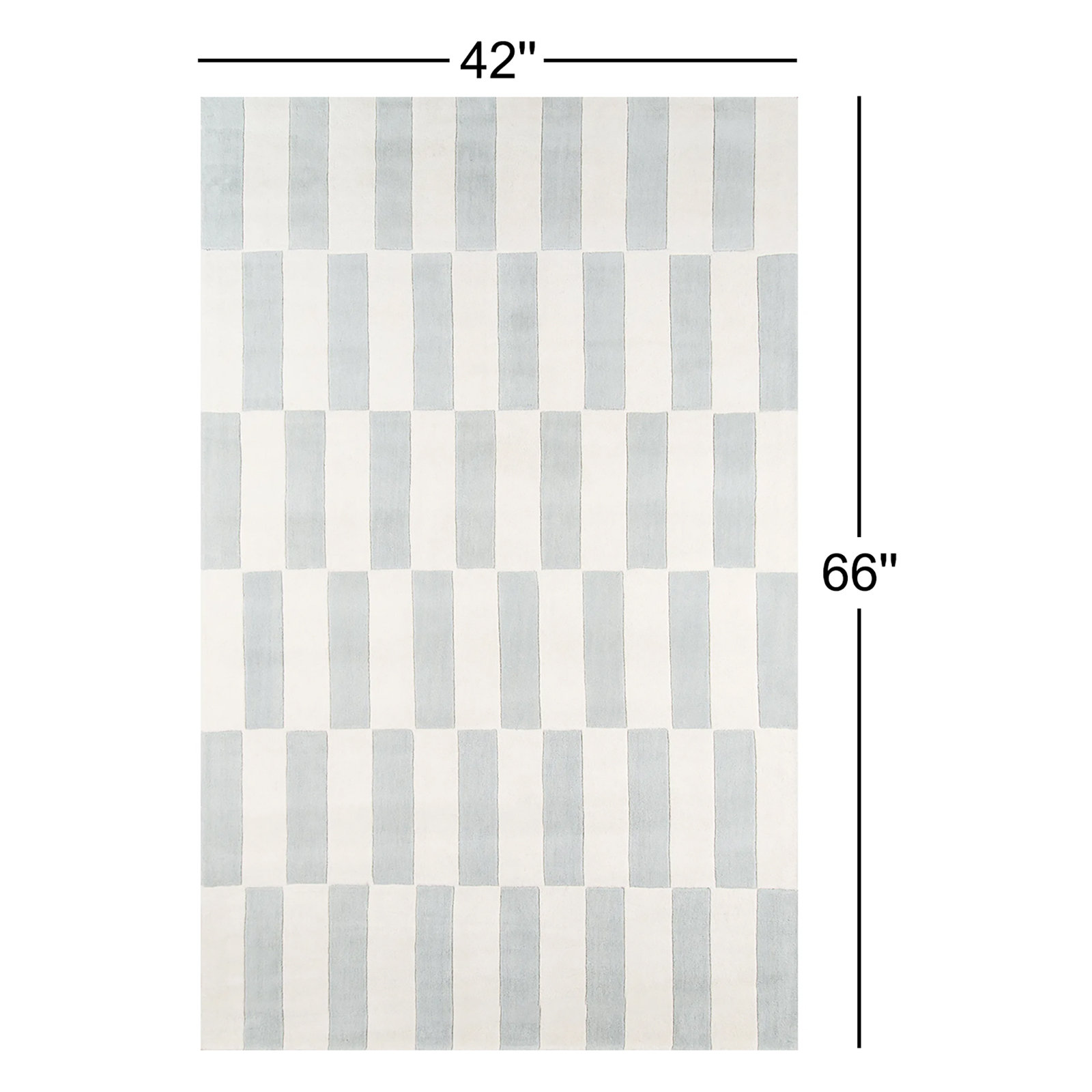 Delmar Gray Ivory Hand-Tufted Wool Rug, Rectangle 3'6" x 5'6"