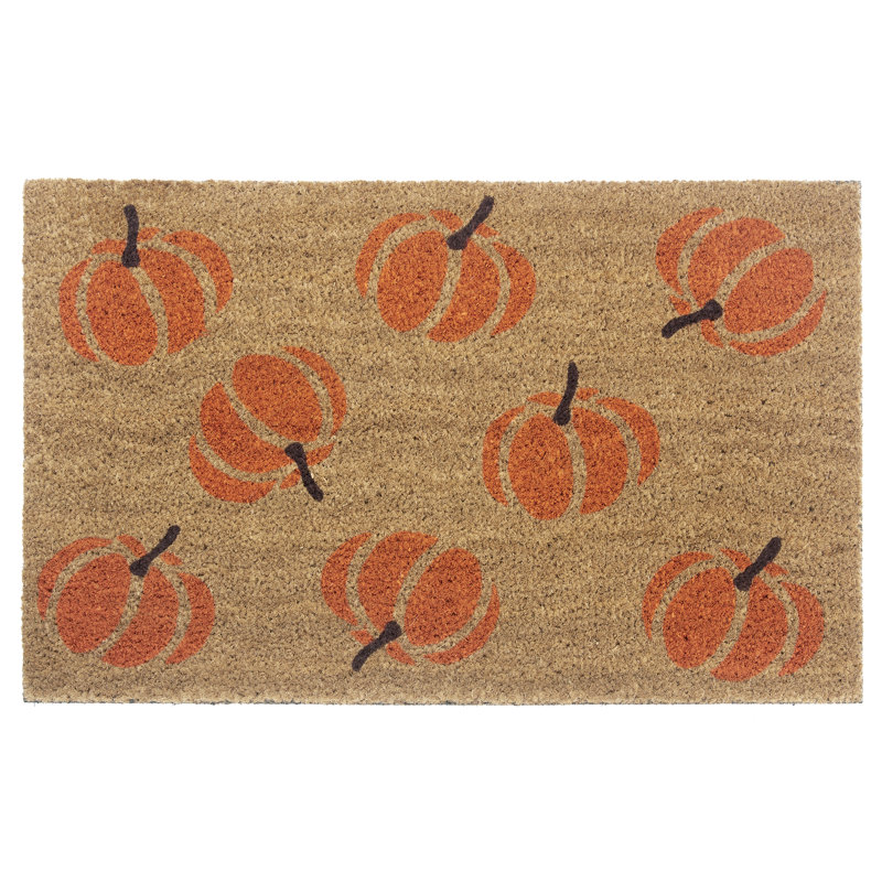 Mix Mats Orange Pumpkins Doormat, Red and black