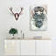 Sugar Skull in Abstract - Wrapped Canvas Drawing - Wrapped Canvas-55338166