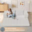 Canapé-lit de 80 po avec 2 coussins, canapé modulaire pliant à 3 places, conception modulaire bricolage, chenille en mousse - blanc-1010699742