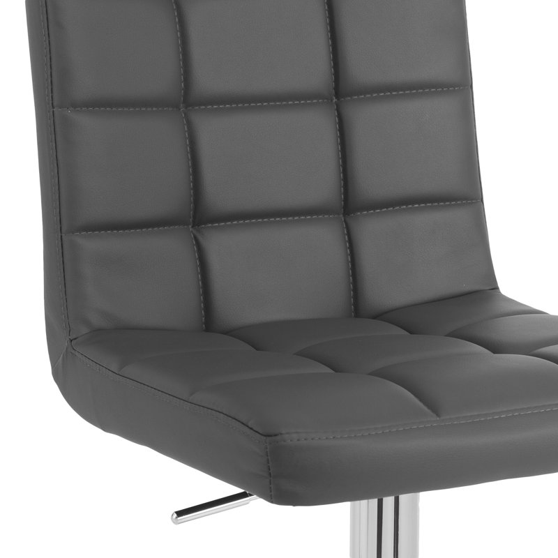 Swivel Upholstered Adjustable Height Counter Stool, Black