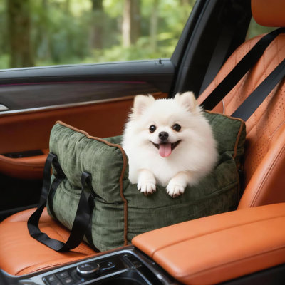 Siège de transport de chien pour chien et chat, transporteur de voyage chaud avec crochet et boucle de sécurité, sangle portative / en bandoulière, tissu en velours côtelé, convient au siège avant / arrière de voiture, utilisation toutes saisons