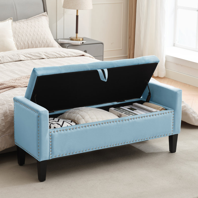 Repose-pieds Jeani 46 po Jeani, Bleu clair