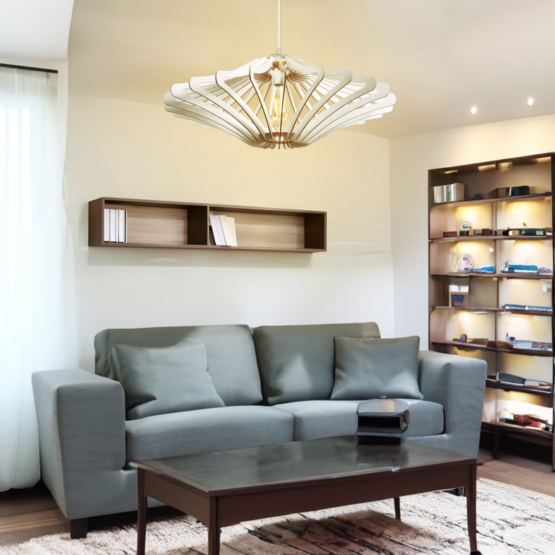 Lustre Jivko, Blanc, H 8,7 po x l 23,2 po x P 23,2 po