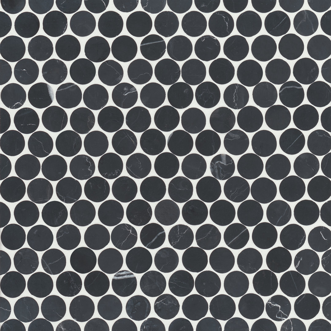 Monet Marble Penny Round Mosaic Wall & Floor Tile (Set of 5) Bedrosians 