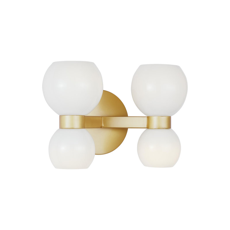 4 - Light Armed Sconce, Burnished Brass