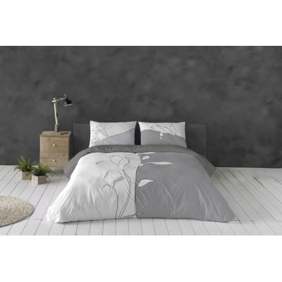 Lasni Blanco King 3pcs Cotton Duvet Cover Set (106"Wx92"L)
