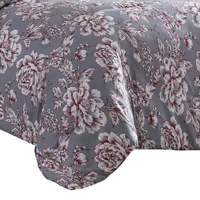  Ensemble d'édredon en microfibre mauve / gris 8 pièces, Édredon très grand + 7 articles supplémentaires
