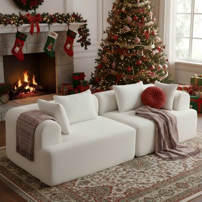96.06" Wide 2-Seater Sectional Sofa, No Assembly Required Cloud Sofa for Living Room
