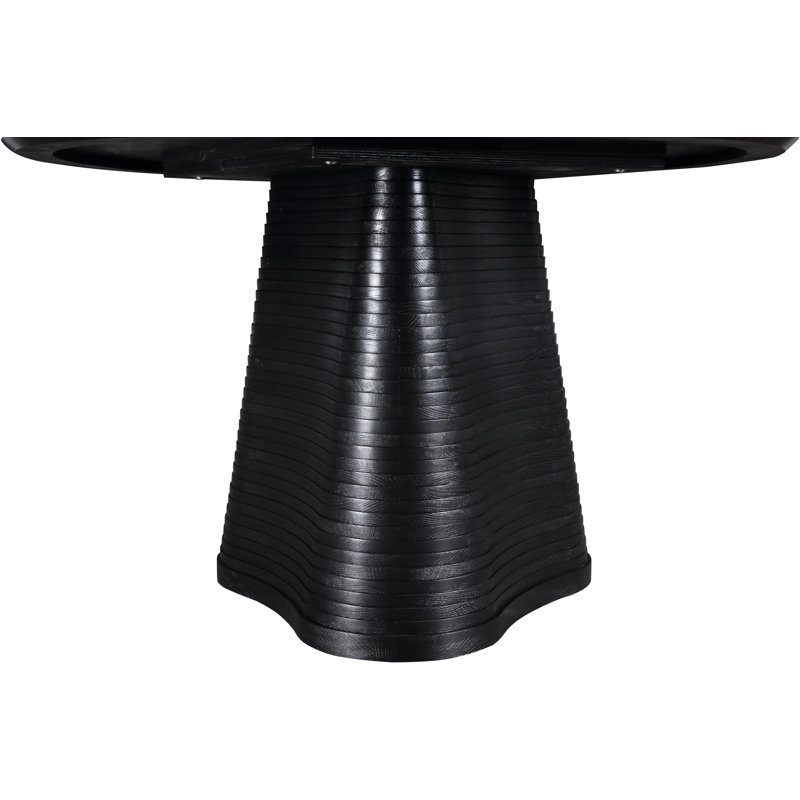 Izahia 48" Solid Wood Pedestal Dining Table, Black