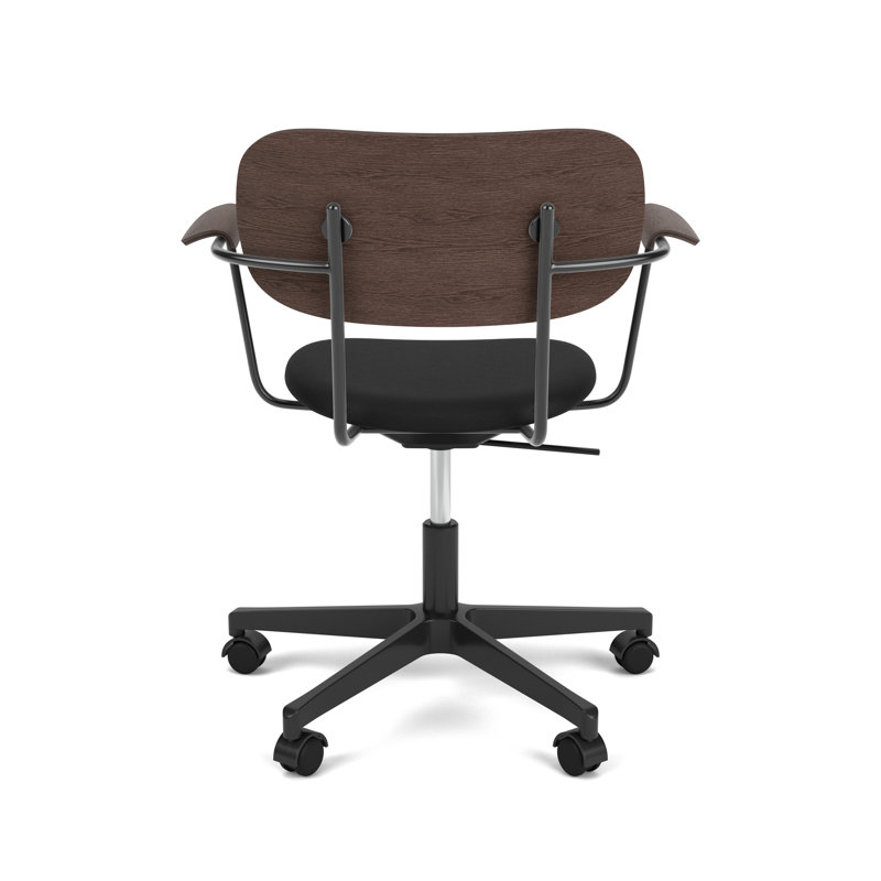 Co Swivel Task Chair, Dark Stained Oak/Black, Black