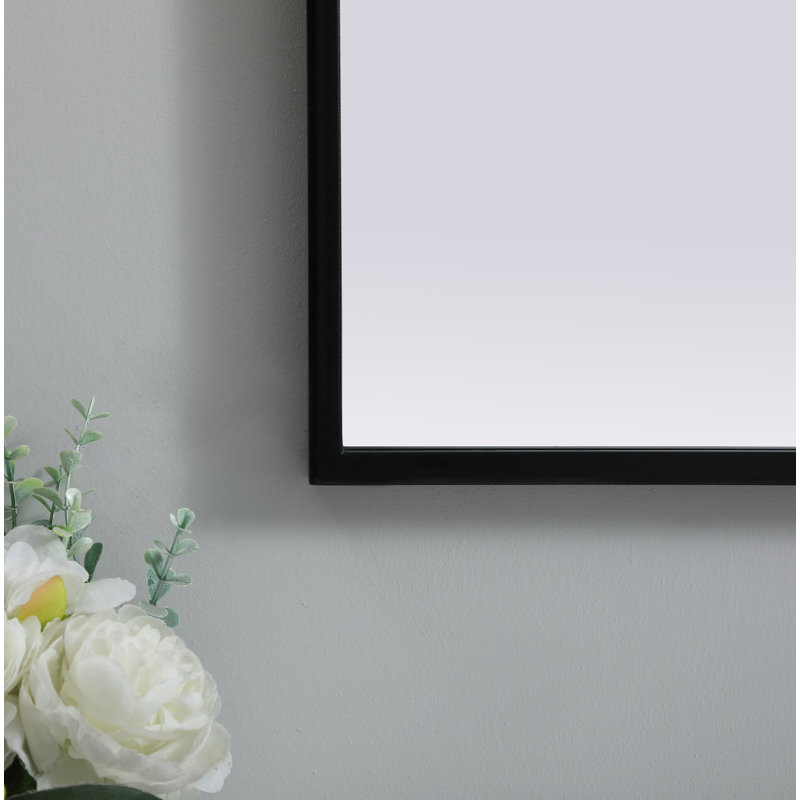Sabine Metal Arch Wall Mirror, Black, 36" x 22"