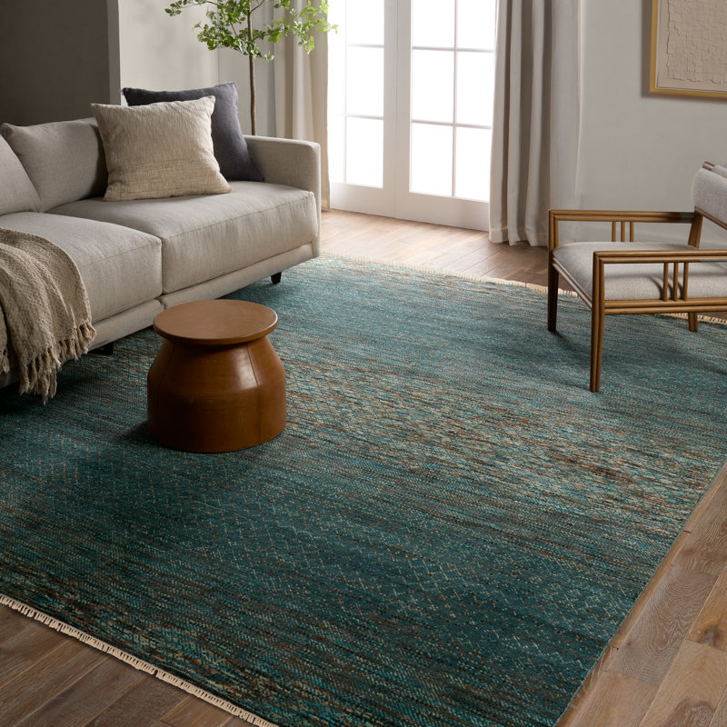 Jaipur Living Aissa HRM01 Handknotted Solid Blue and Multicolor Area Rug (9'x12'), Rectangle 6' x 9'