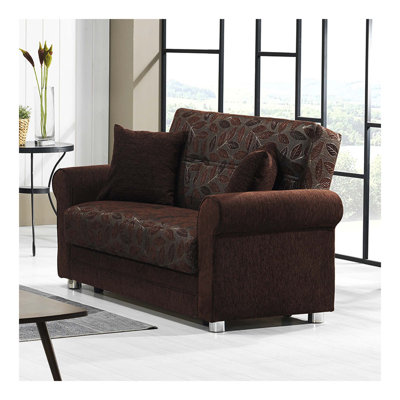 Causeuse convertible avec rangement Primenest Grandera, brun foncé