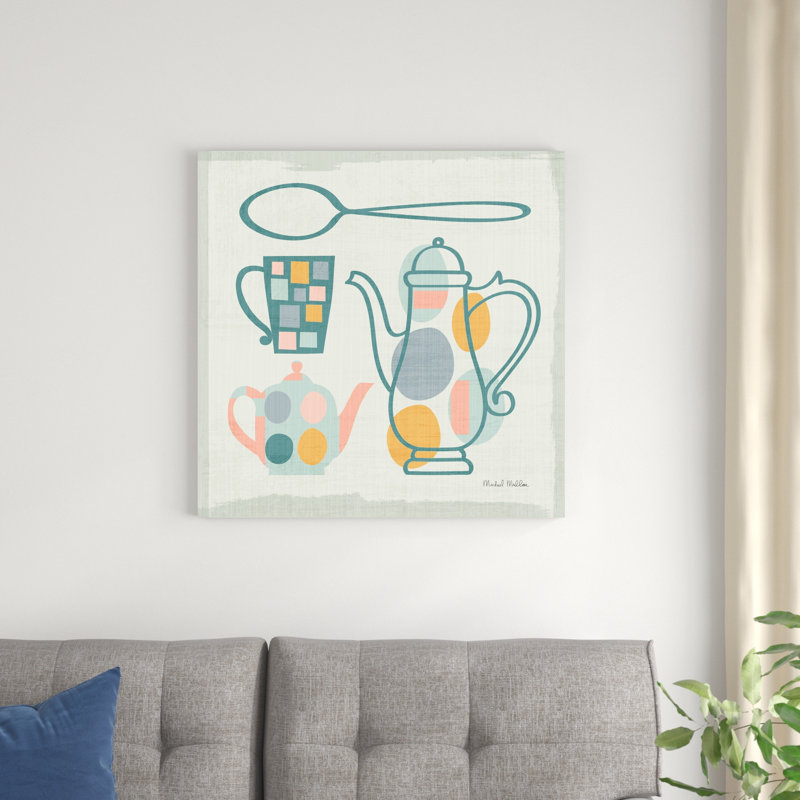 «Modern Kitchen Sq IV Pastel» par Michael Mullan - peinture sur toile tendue, H 30 po x l 30 po x P 1,25 po
