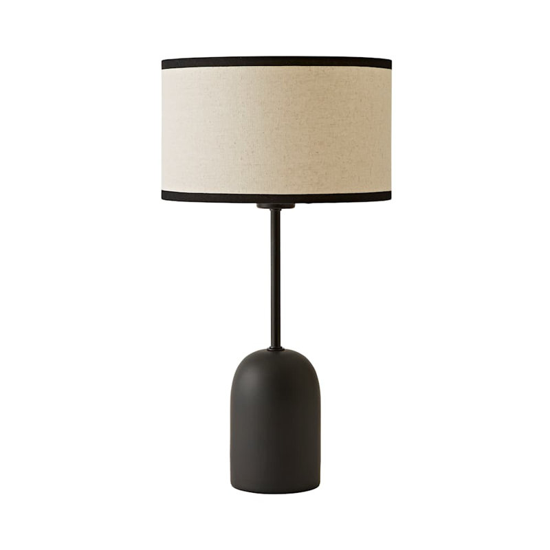 Derec Metal Table Lamp, Cotton/Cotton Blend, White