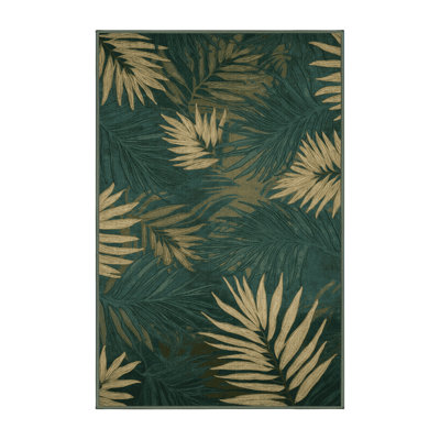 Machine Washable Nature Green Area Rug