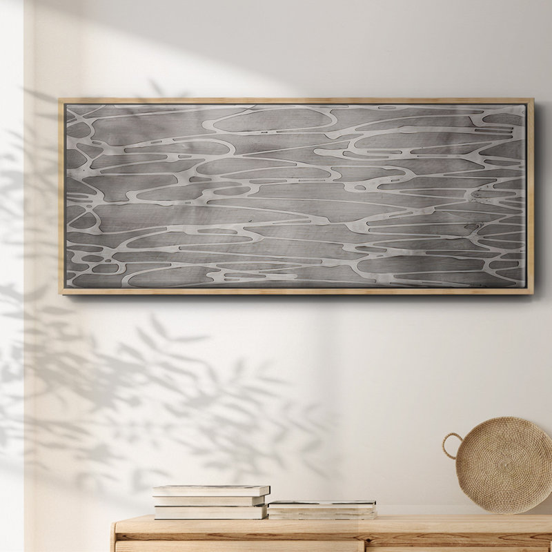 Slate Abstract- Framed Canvas, 24" H x 60" W