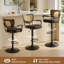 Tabouret de bar pivotant moderne avec siège rembourré et large assise de 17,7 po Kissena-131641162