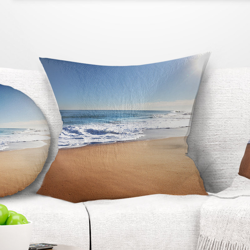Oreiller de mer avec coussin lombaire soleil, Carré 18 po x 18 po
