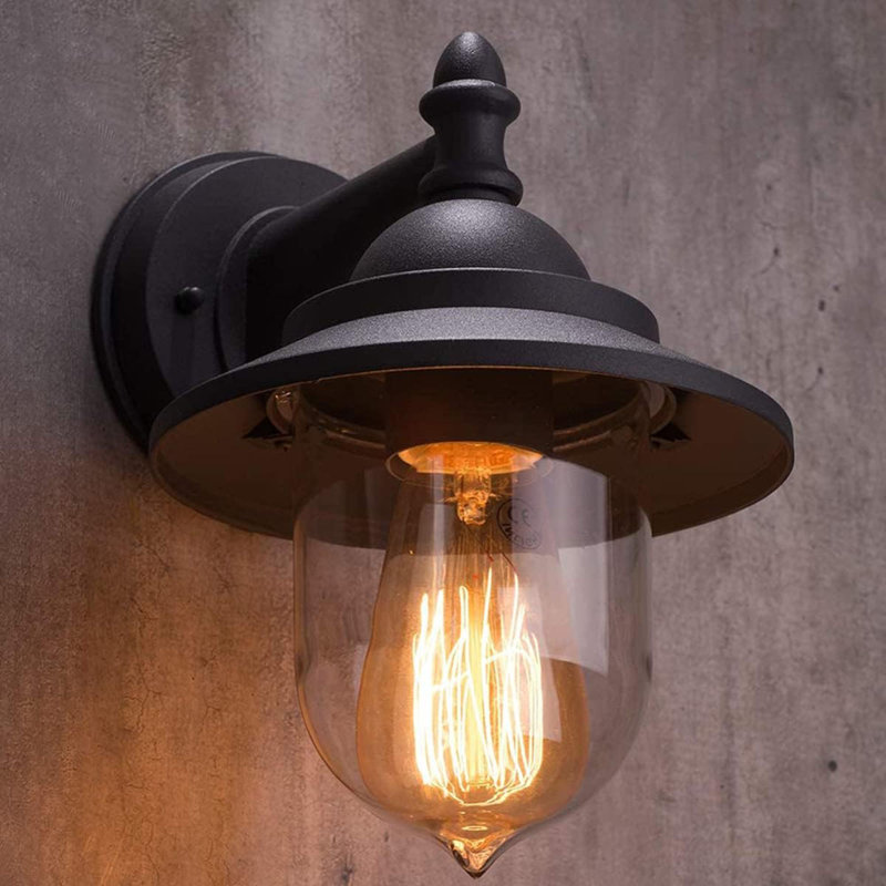 Matte Black 24.7cm H Outdoor Sconce