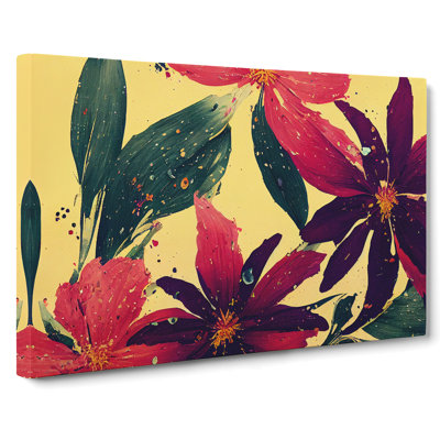 Heavenly Modern Flowers Abstract - Wrapped Canvas