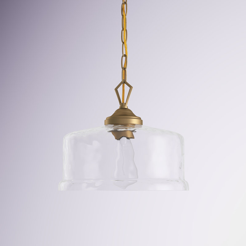 Luminaire suspendu en forme de dôme à 1 lumière Mocksville, Or brossé