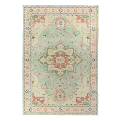 Distressed Homage Hand Knotted Wool Geometric Area Rug