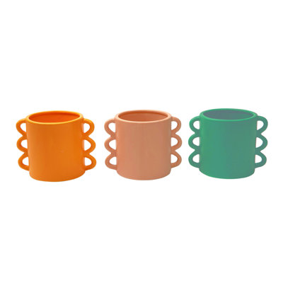  Ceramic Retro Mod Planter Set of 3 Spring Home Decorations