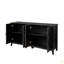 Armoire avec 4 portes et 4 tablettes ouvertes, armoire de rangement autoportante pour plancher, vestibule, plancher, salon, chambre à coucher, bureau-950637101