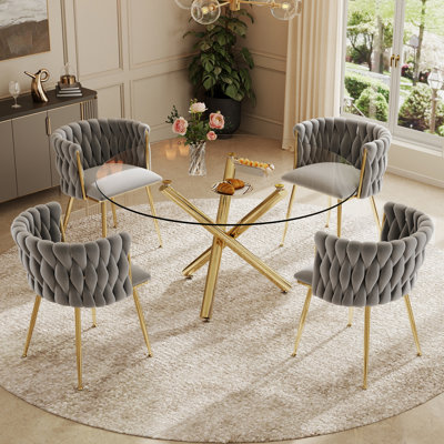 Raykwan 4 - Person Three Leg Base Dining Set