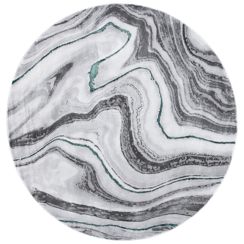 Fluery Performance Abstract Rug, Round 4'