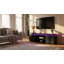 Meuble télé avec lumières DEL pour téléviseur de 60 po, console, blanc ultrabrillant-968146063
