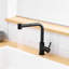 Robinet de cuisine noir mat avec robinet rétractable - Aspect polyvalent pour lavabo de salle de bain avec robinet escamotable à poignée simple