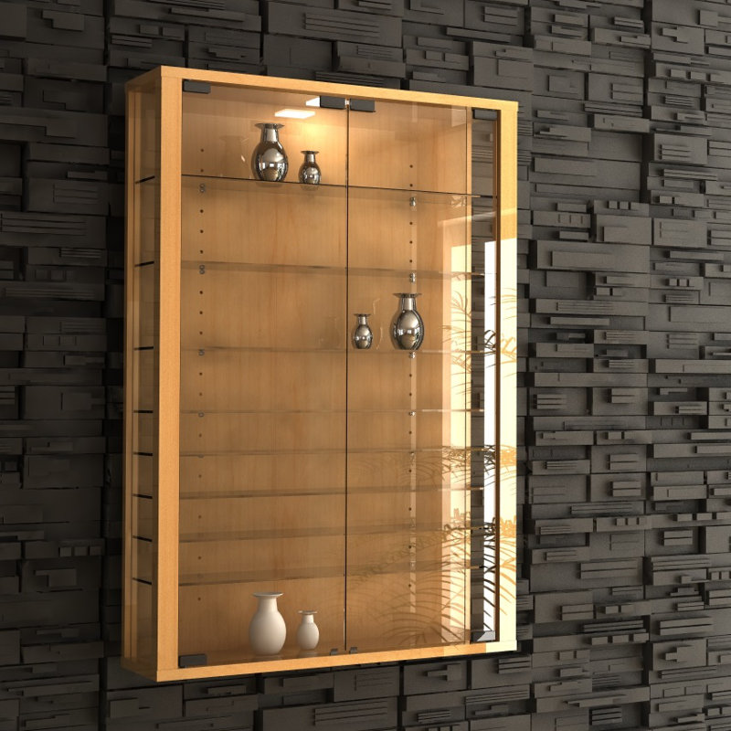 Berry Hill Display Cabinet with Lighting, Beech