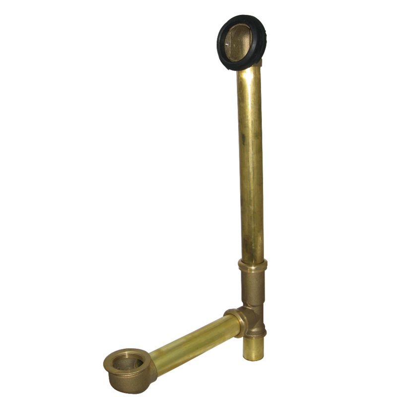 Drain de baignoire à pattes avec trop-plein, H 19,09 po x l 1,5 po x P 12,5 po