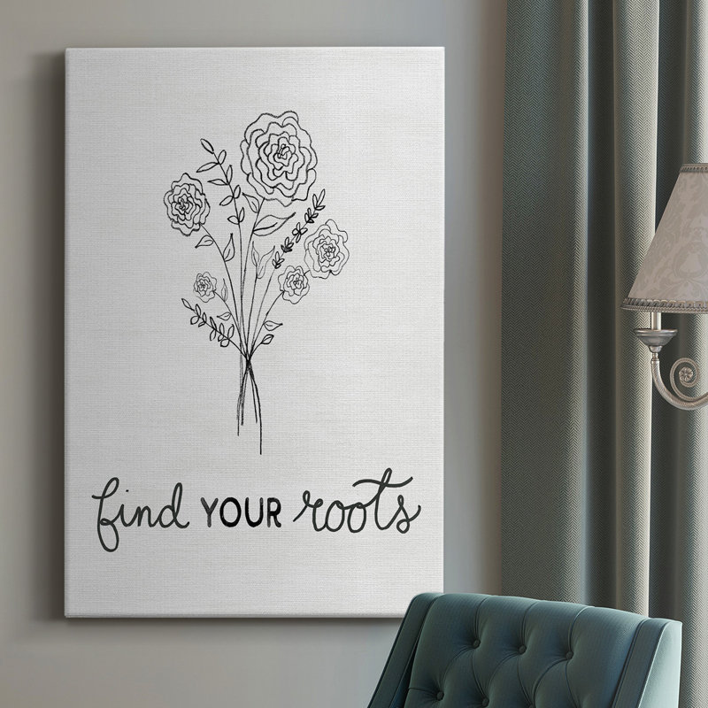 Find Your Roots Sketch - Wrapped Canvas Print