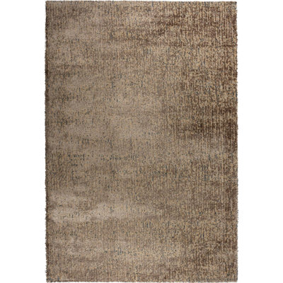 Power Loom Polyester Brown Rug