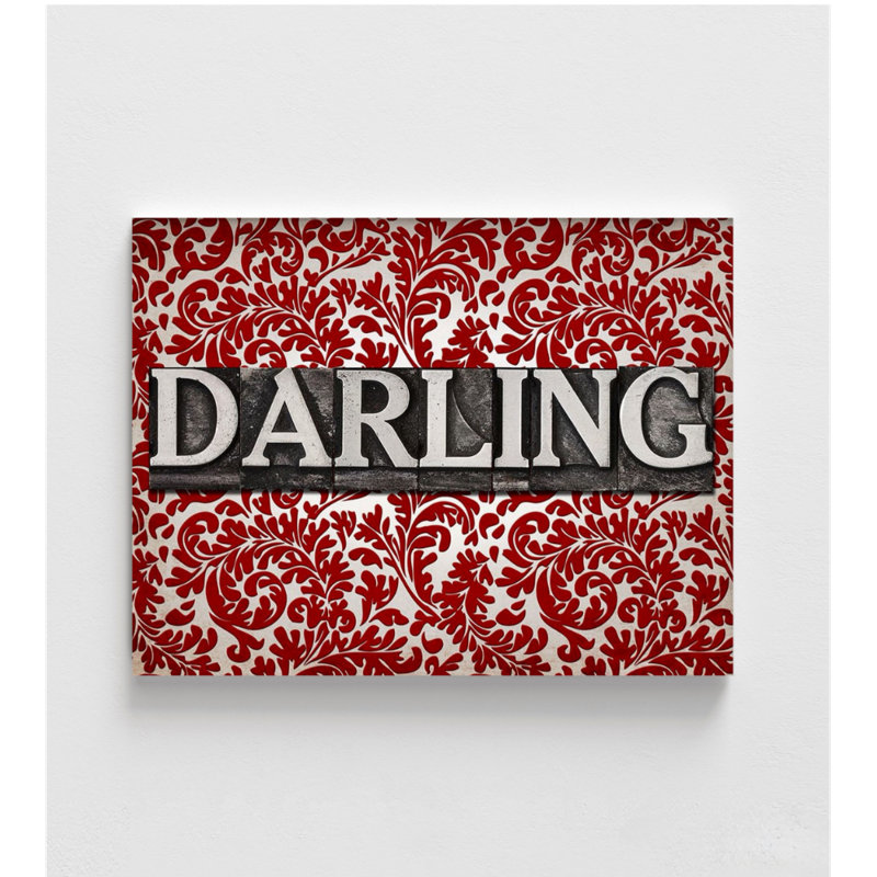 «Darling» par Gi Artlab, idée de cadeau d'anniversaire, cadeau d'anniversaire de premier rendez-vous, œuvre d'art de la chambre principale rouge