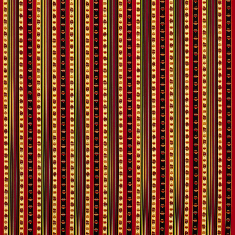 Madeleine Castaing Rayure Percale 100% Cotton Fabric, Rouge