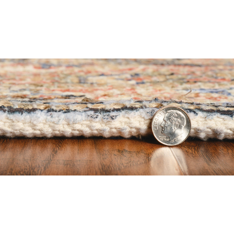 Tapis oriental tissé à plat à la main en jute / sisal orange / gris foncé / brun Gloucester, Rectangle 3 pi 3 po x 5 pi 3 po