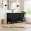 Ensemble de meuble-lavabo simple 48 po avec plateau en pierre d'ingénierie Dee, lavabo en céramique Dee-112740265